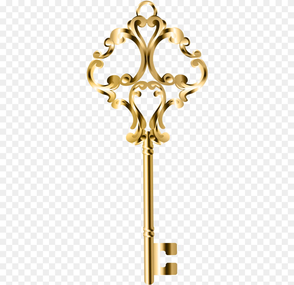 Golden Key Clipart Background, Cross, Symbol Free Transparent Png