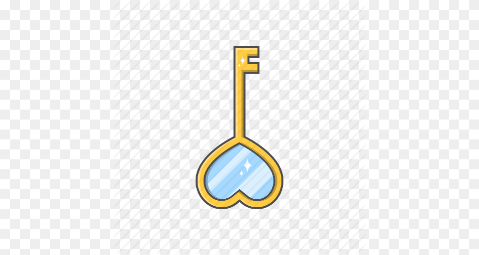Golden Key Jewellery Key Love Ornament Valentine Day Icon, Cutlery, Spoon, Musical Instrument Free Png