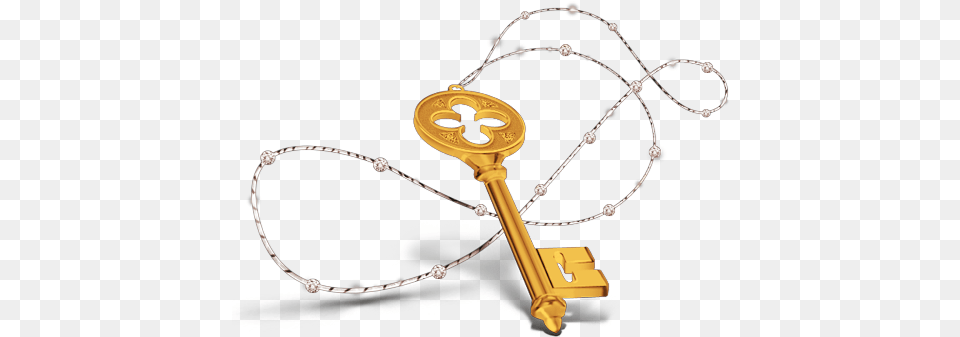 Golden Key Llave Dorada Dorado Gold Oro Cruz Necklace, Accessories, Jewelry Free Png