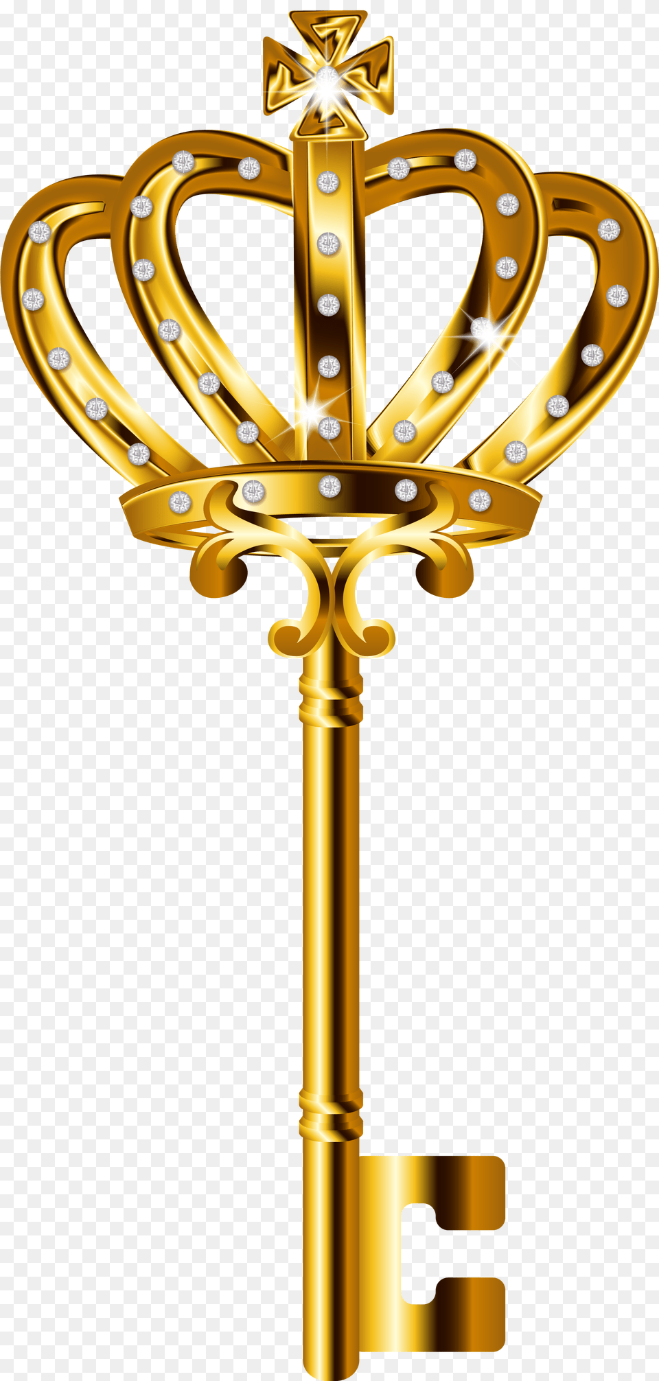 Golden Key Pic Transparent Gold Key, Cross, Symbol, Accessories Free Png Download