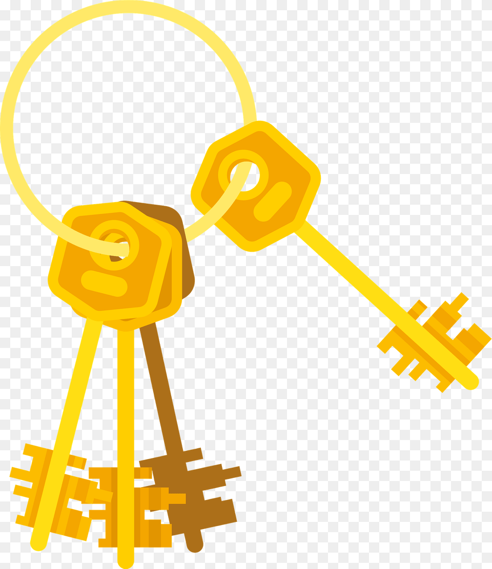 Golden Keys Clipart, Key, Bulldozer, Machine Free Png Download