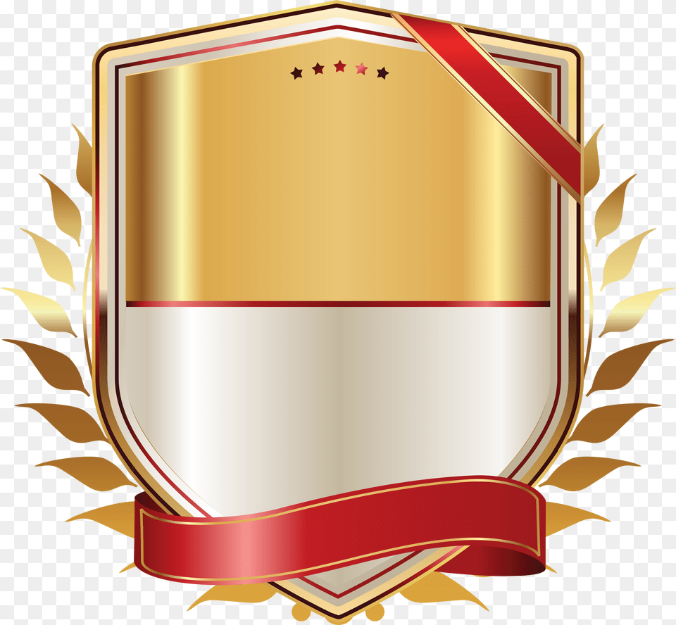 Golden Label With Gold Ribbon, Armor, Shield Free Transparent Png