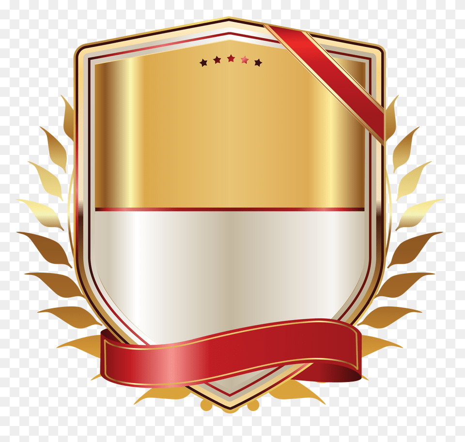 Golden Label With Gold Ribbon Clipart Gallery, Armor, Shield, Dynamite, Weapon Png Image