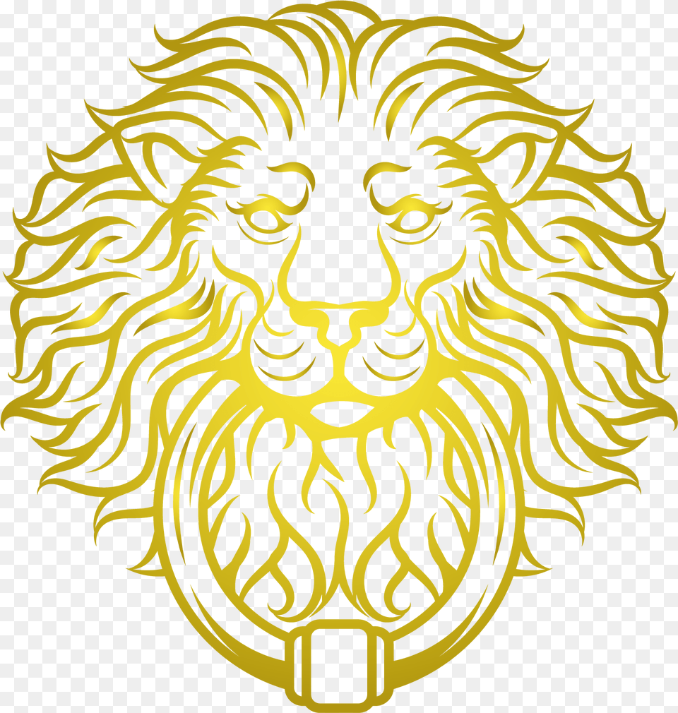 Golden Lion Head Vector Download Gold Lion Logo, Animal, Mammal, Wildlife, Emblem Free Png