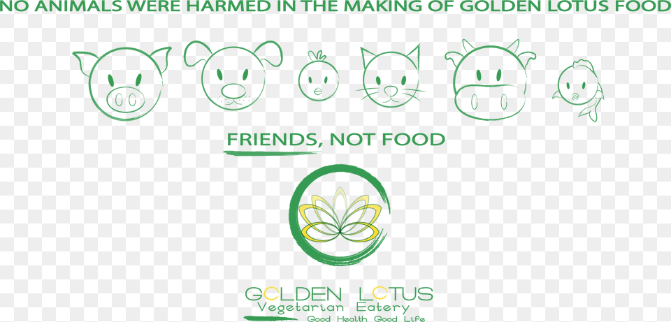 Golden Lotus Vegan Circle, Green, Blackboard, Text Png Image