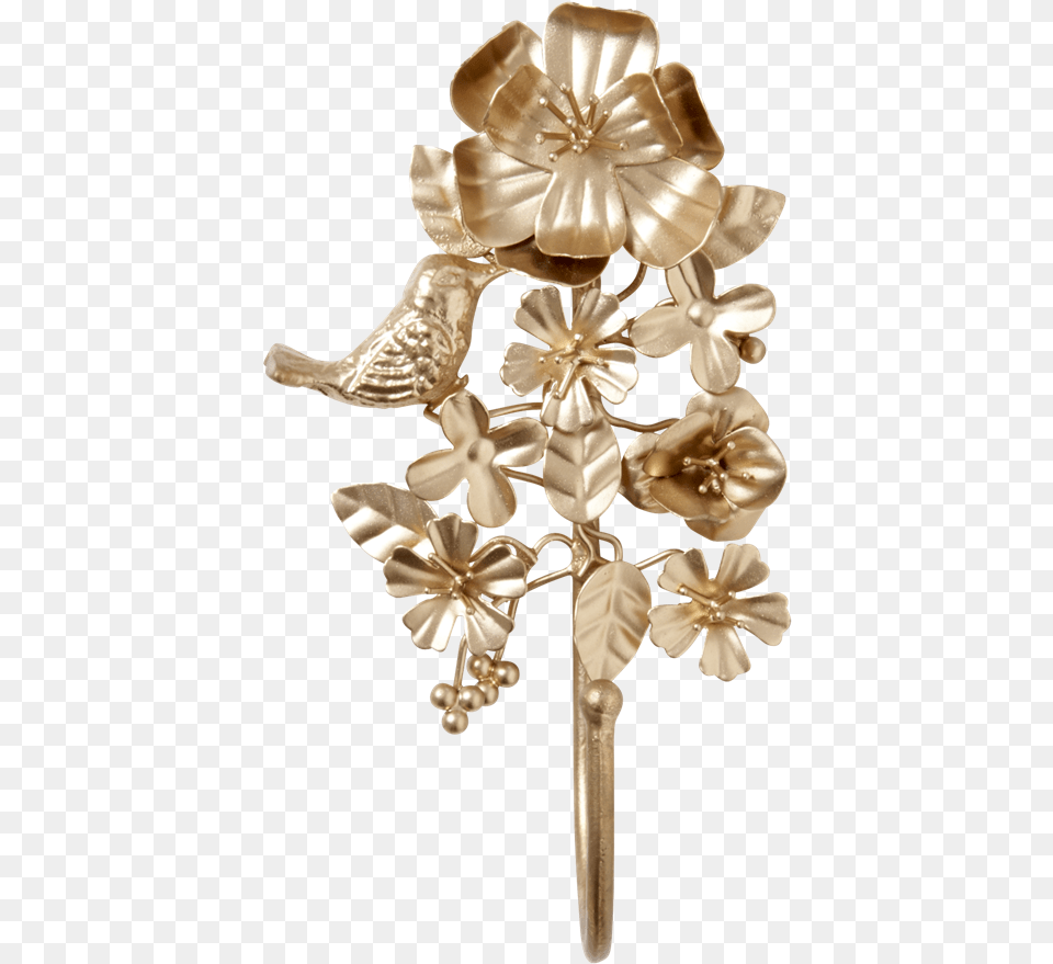 Golden Metal Flowers, Accessories, Bronze, Jewelry, Brooch Png Image