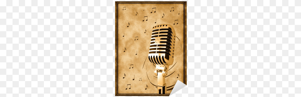 Golden Microphone On Old Background Sticker Pixers Abstract Microphone, Electrical Device Png