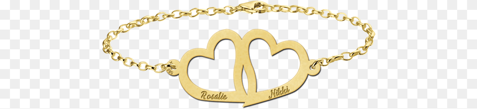 Golden Mother Anddaughter Bracelet With Hearts Gold Bracelet Hd, Accessories, Jewelry, Necklace Free Png Download
