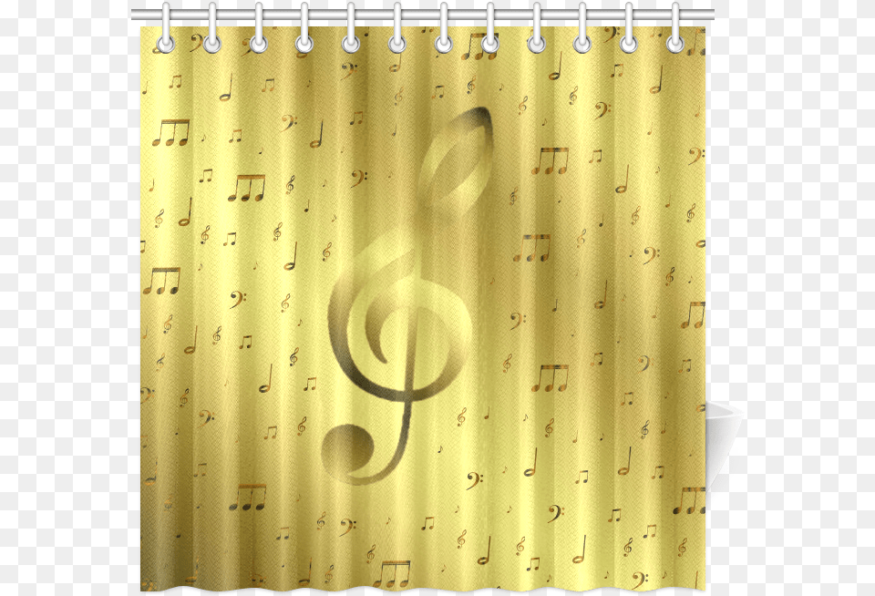 Golden Music Notes Shower Curtain 72 X72 Curtain, Shower Curtain Free Png