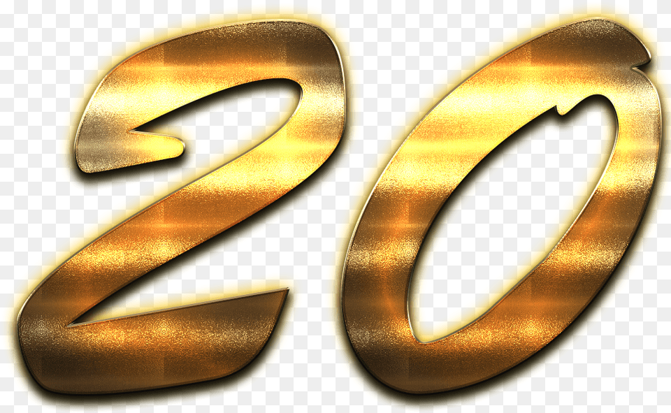 Golden Number 20, Symbol, Text, Gold Png