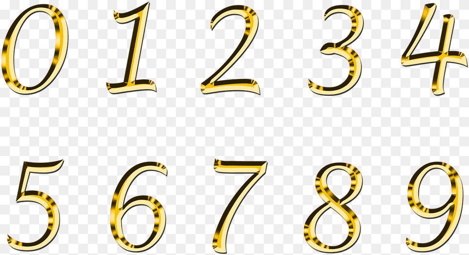Golden Number Serie Clip Arts Zahlen, Symbol, Text Free Png