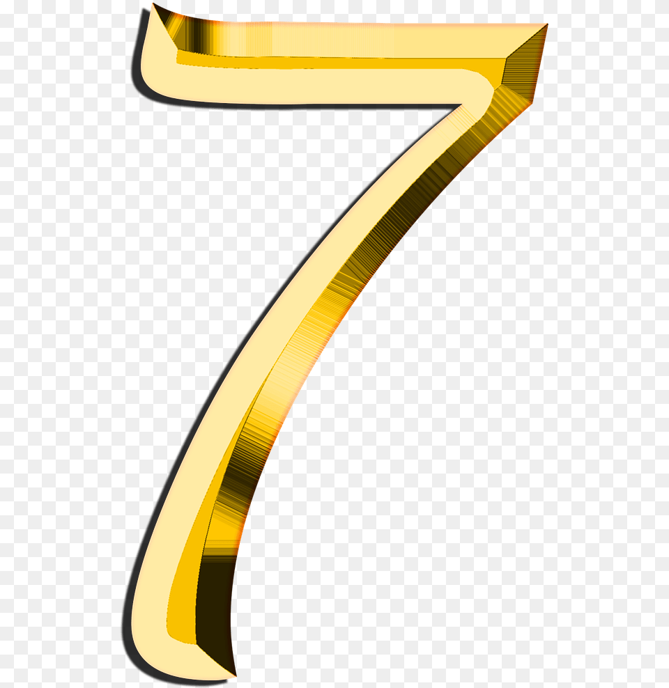 Golden Number Stickpng Gold Number 7, Symbol, Text Free Png Download