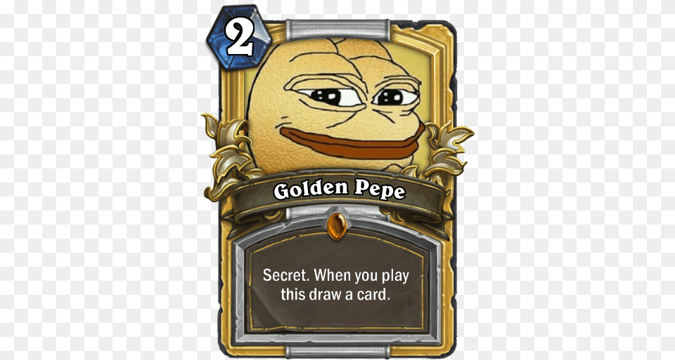 Golden Pepe The Neutral Secret Fan Creations Hearthstone Golden Card Animations, Advertisement, Face, Head, Person Free Png Download