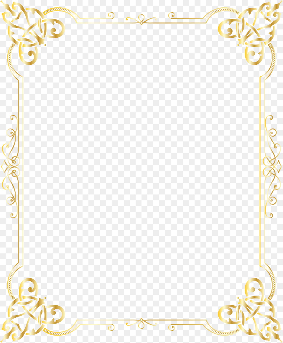Golden Picture Frame, Text Free Png Download