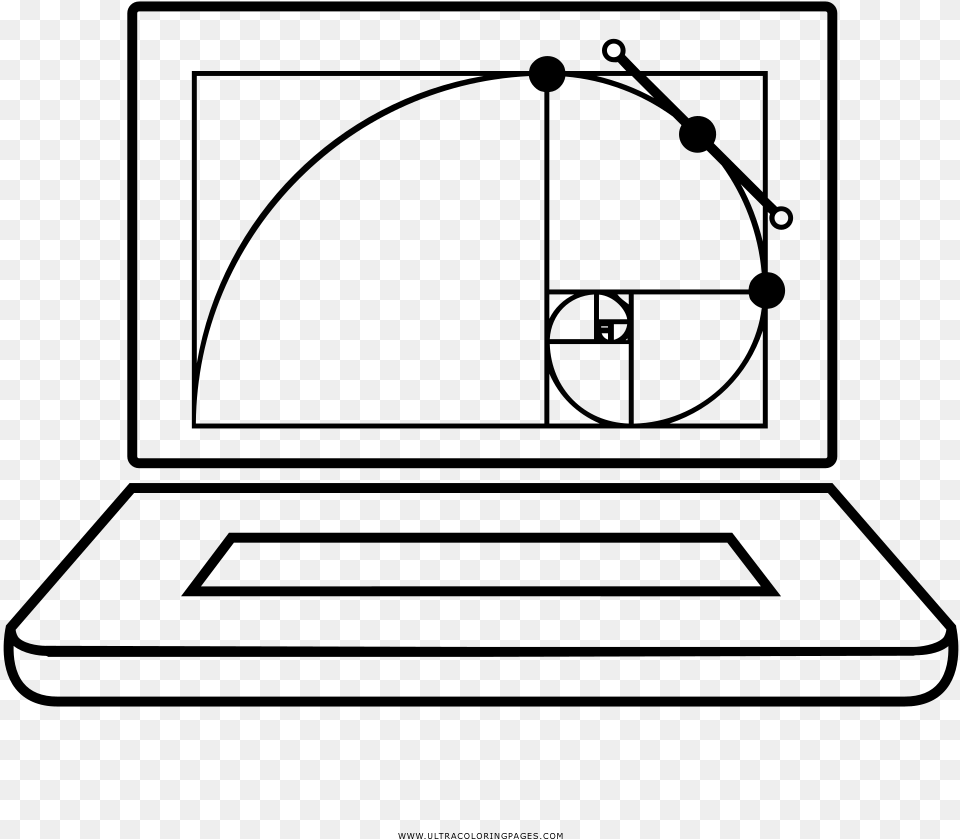 Golden Ratio Laptop Coloring, Gray Free Png Download