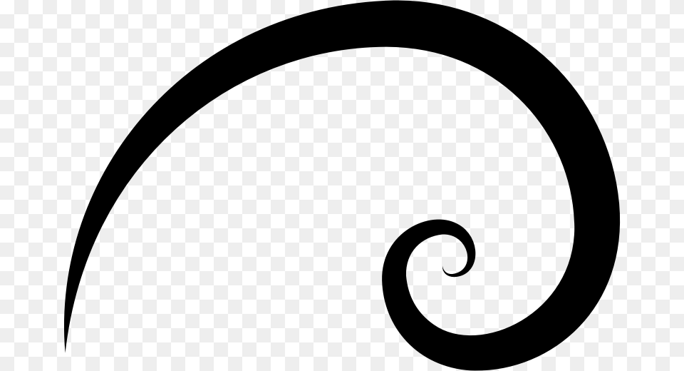 Golden Ratio Spiral Stylized Clip Art, Gray Free Png