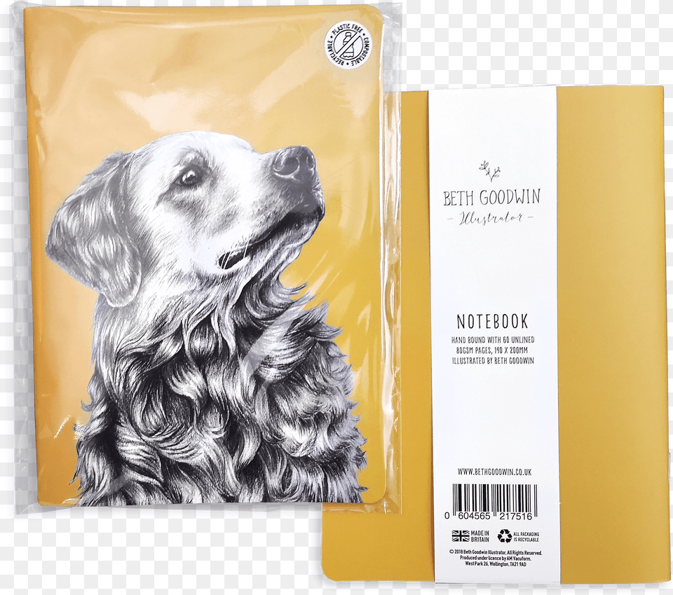 Golden Retriever Notebook Dog, Animal, Canine, Mammal, Pet Free Png