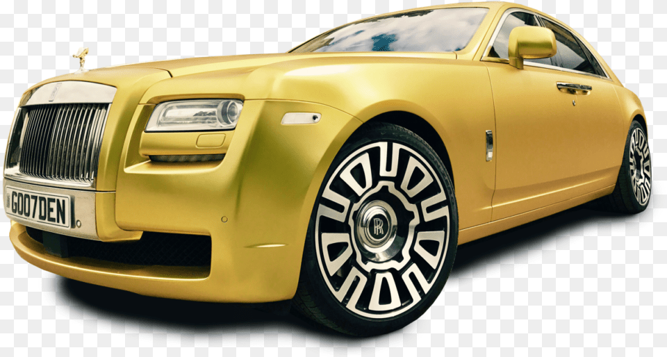 Golden Rolls Roll Royce De Oro, Alloy Wheel, Vehicle, Transportation, Tire Free Png Download