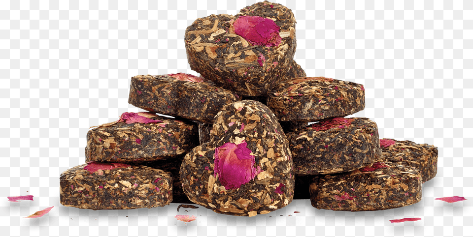 Golden Rose Heart Chocolate Brownie, Flower, Plant, Herbal, Herbs Free Png