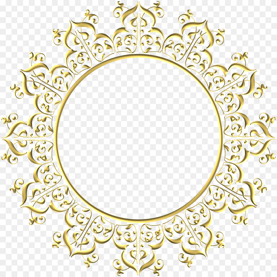 Golden Round Frame, Pattern, Accessories, Oval, Chandelier Png Image