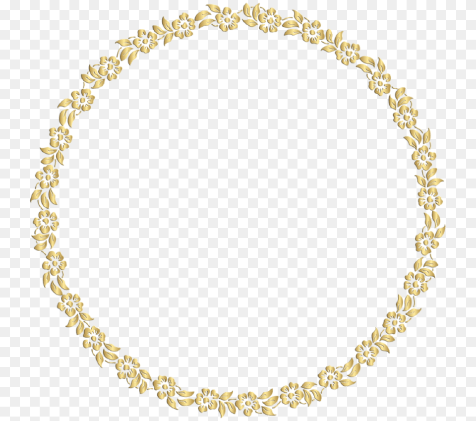 Golden Round Frame, Accessories, Home Decor, Jewelry, Necklace Png Image