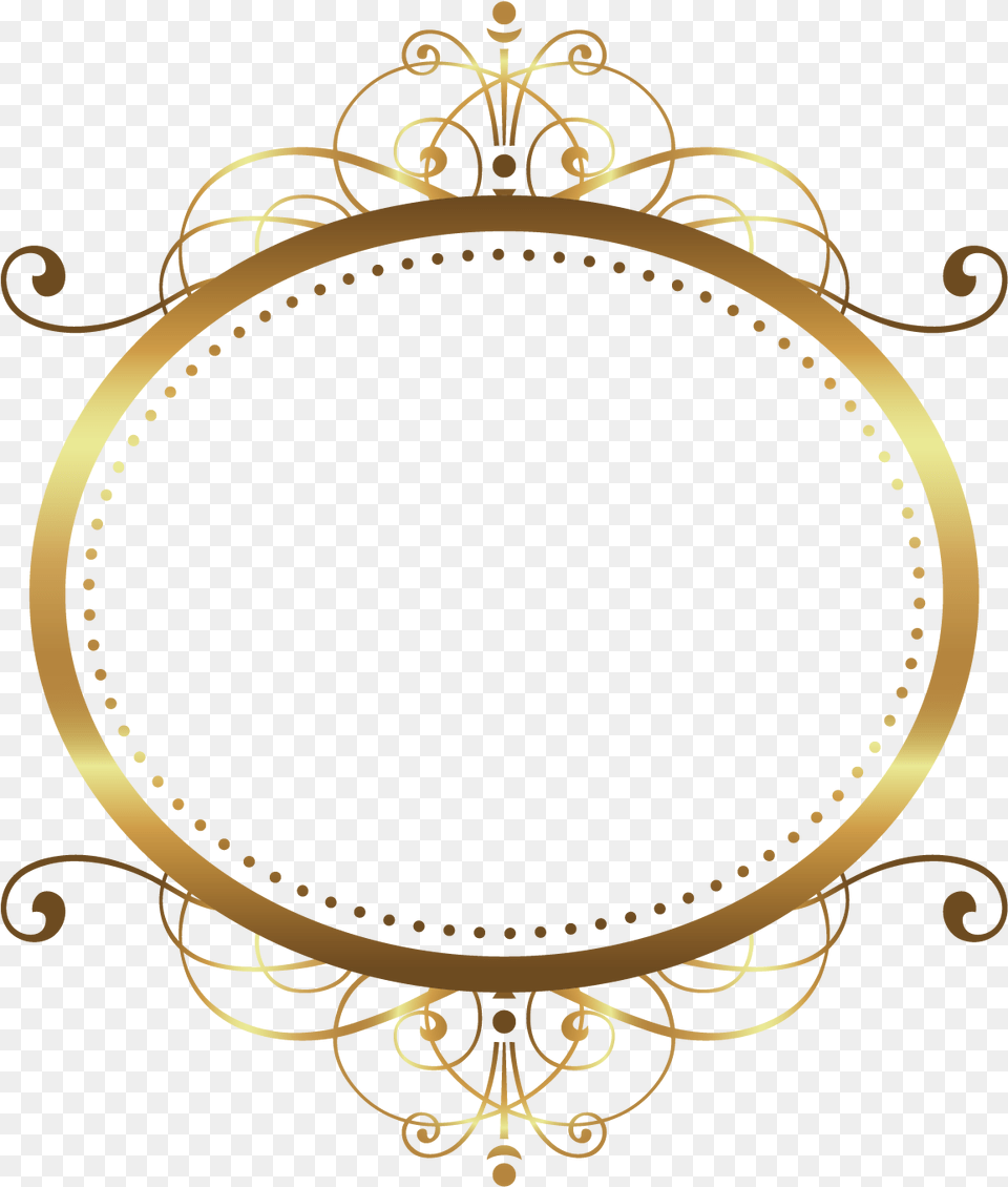 Golden Round Frame, Oval, Chandelier, Lamp Png Image