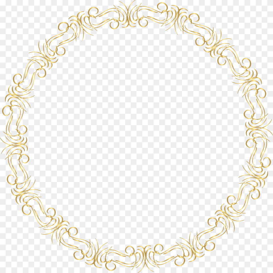 Golden Round Frame, Oval, Accessories, Jewelry, Necklace Png Image