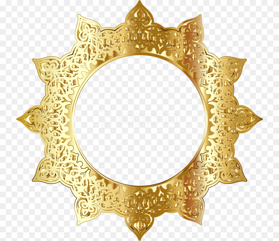 Golden Round Frame Golden Round Frame, Gold Free Png