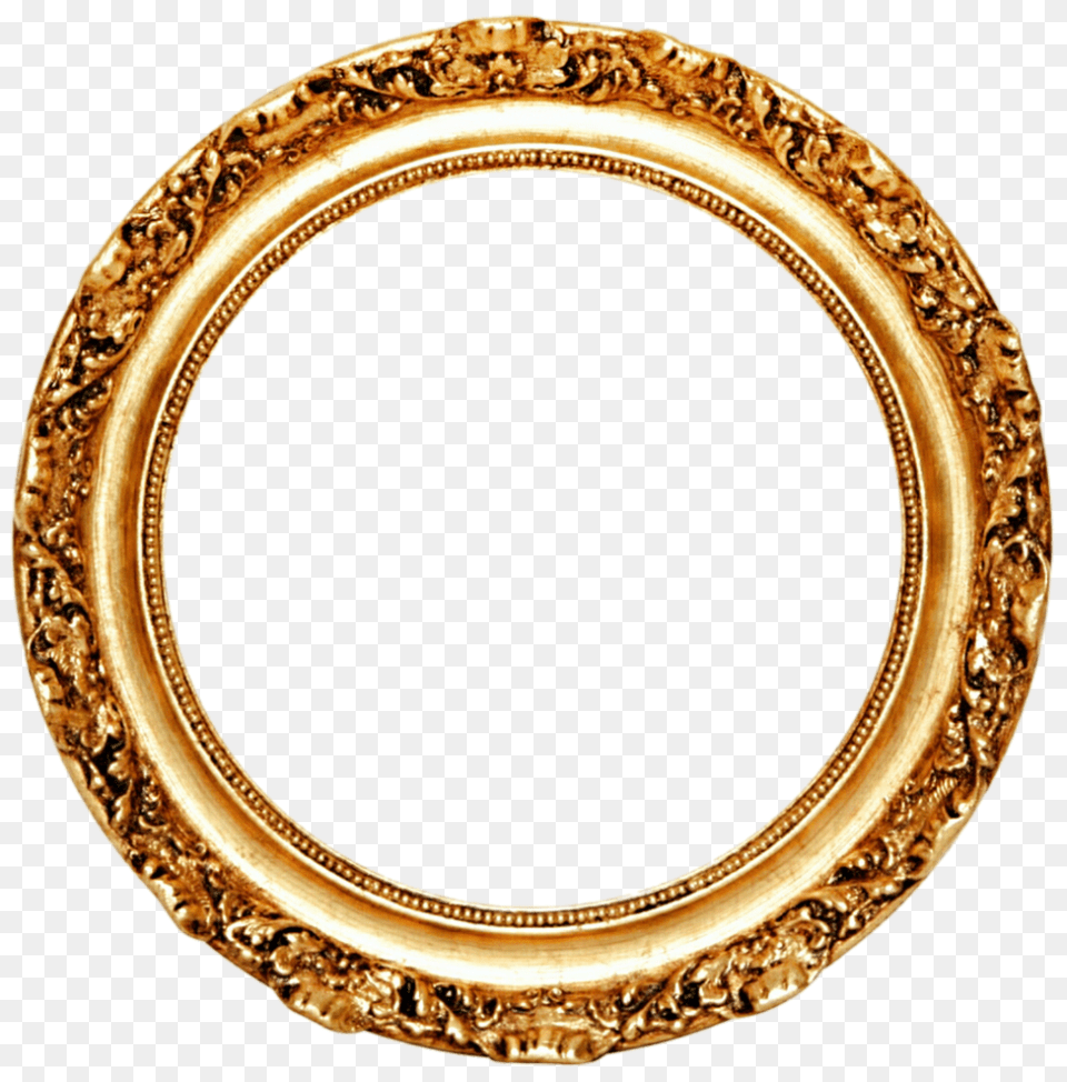 Golden Round Frame Vector Clipart, Oval, Photography, Gold Png