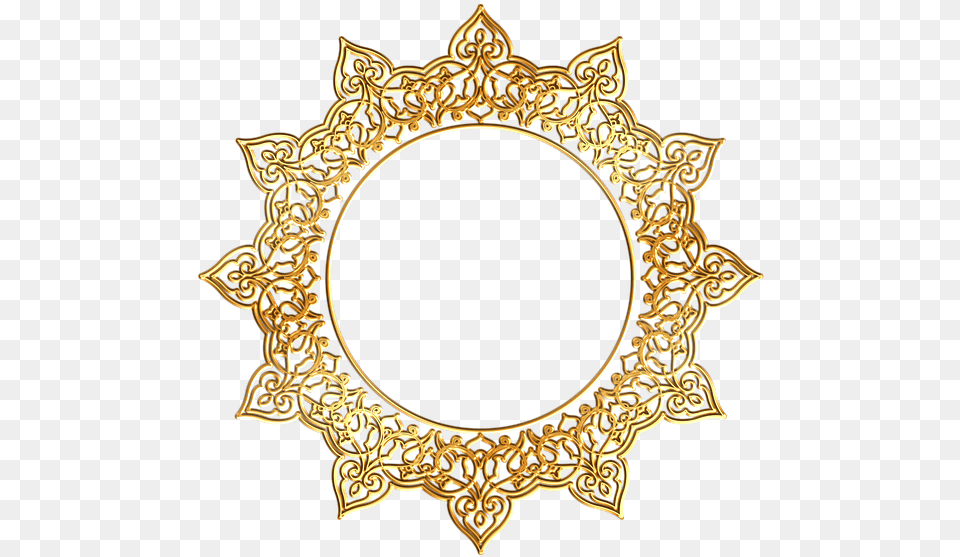 Golden Round Frames, Gold, Photography, Accessories, Chandelier Png