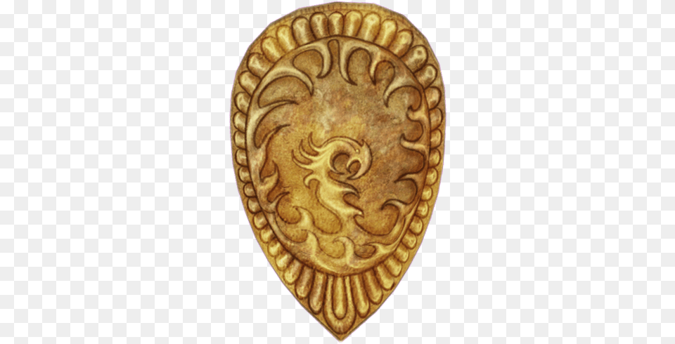 Golden Saint Shield Elder Scrolls Fandom Maa Ugra Tara Temple, Person, Skin, Tattoo, Gold Free Png