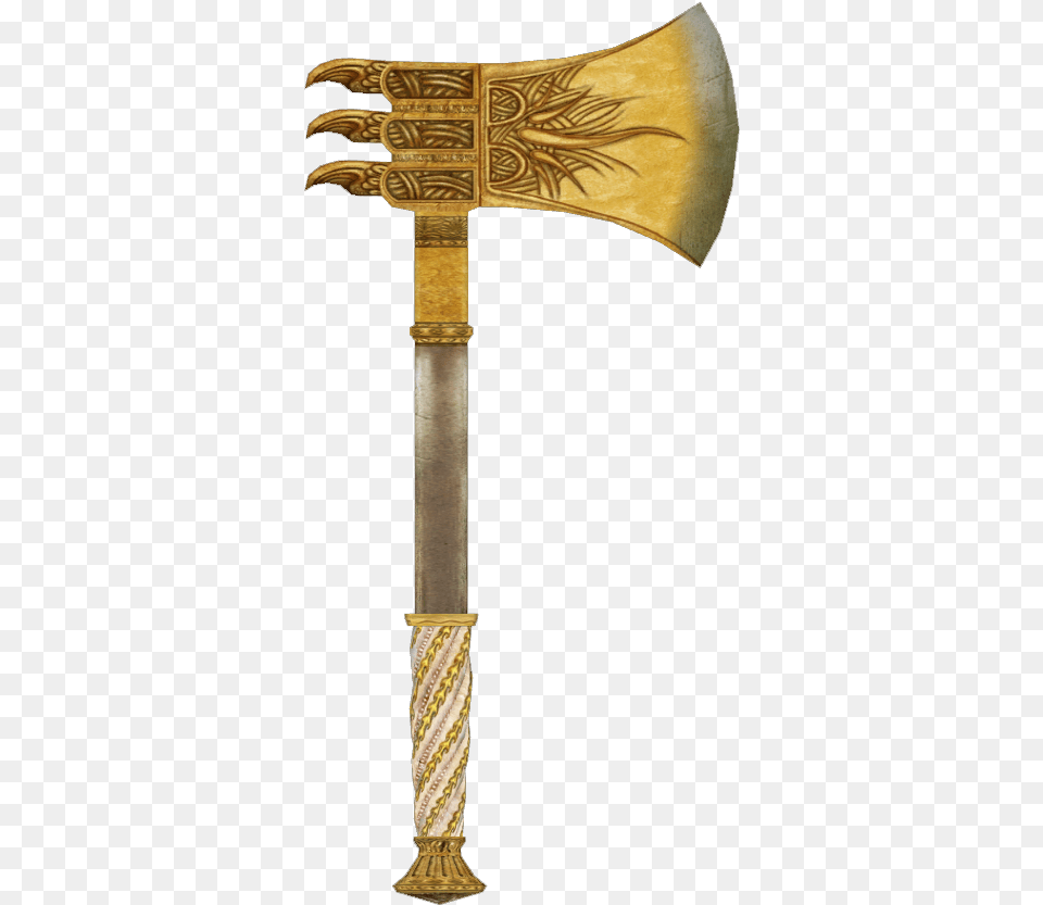 Golden Saint Weapons Elder Scrolls Fandom Gold Axe, Weapon, Device, Tool, Electronics Free Png