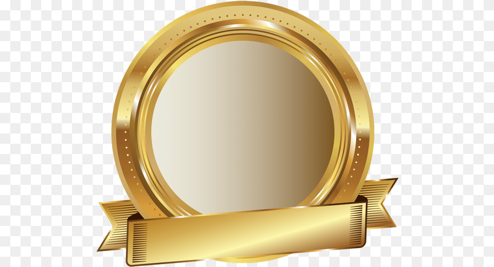 Golden Seal Picture Gold Plate, Photography, Oval Png Image