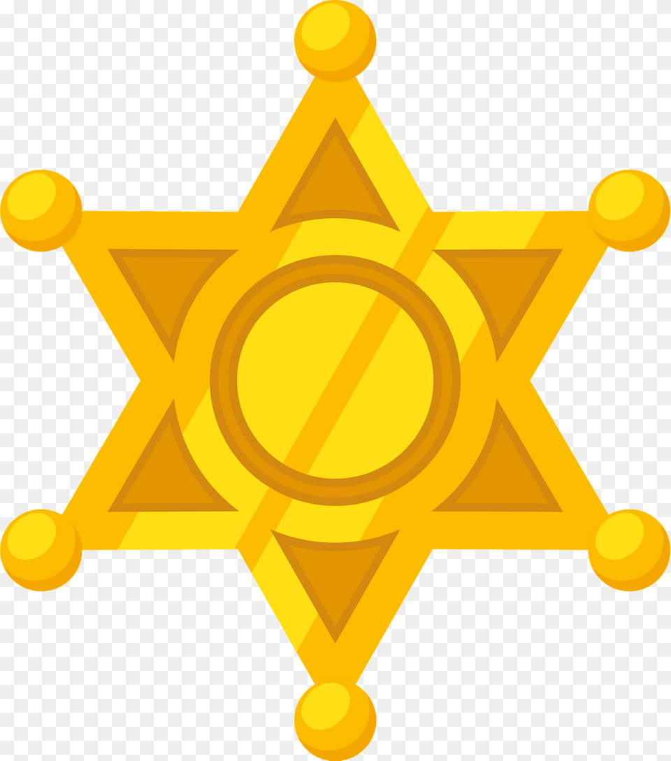 Golden Sheriff Badge Clipart, Logo, Symbol, Cross Free Png Download