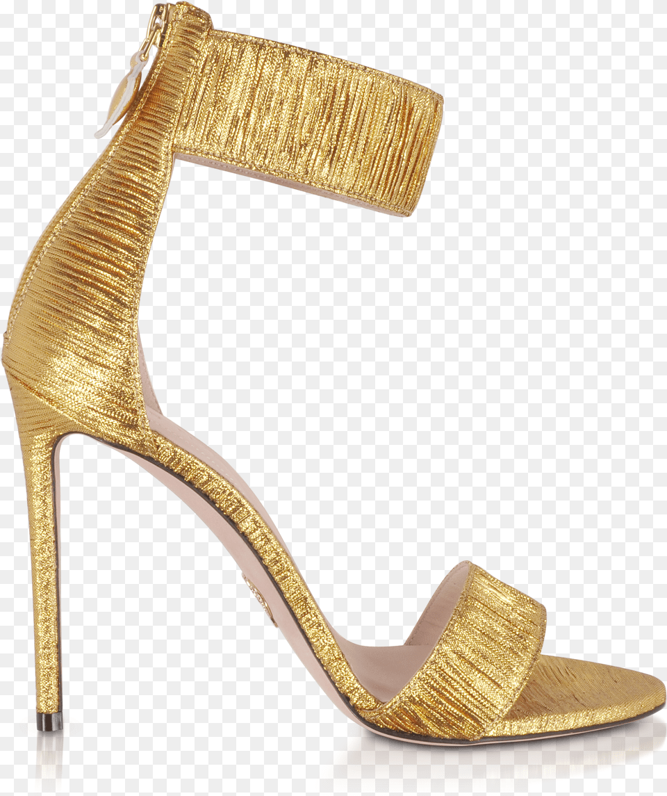 Golden Shining High Heel Sandal, Clothing, Footwear, High Heel, Shoe Free Png