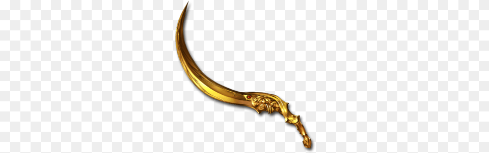 Golden Sickle Granblue Fantasy Golden Sword, Blade, Bronze, Dagger, Knife Free Transparent Png