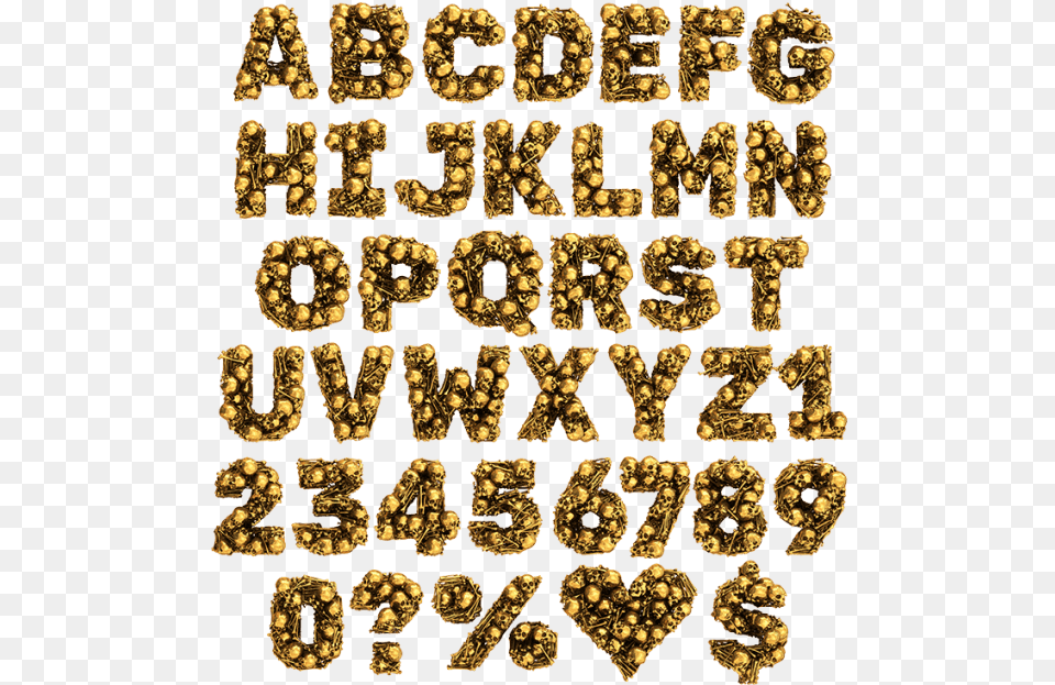 Golden Skull Font, Accessories, Treasure, Jewelry, Gold Png