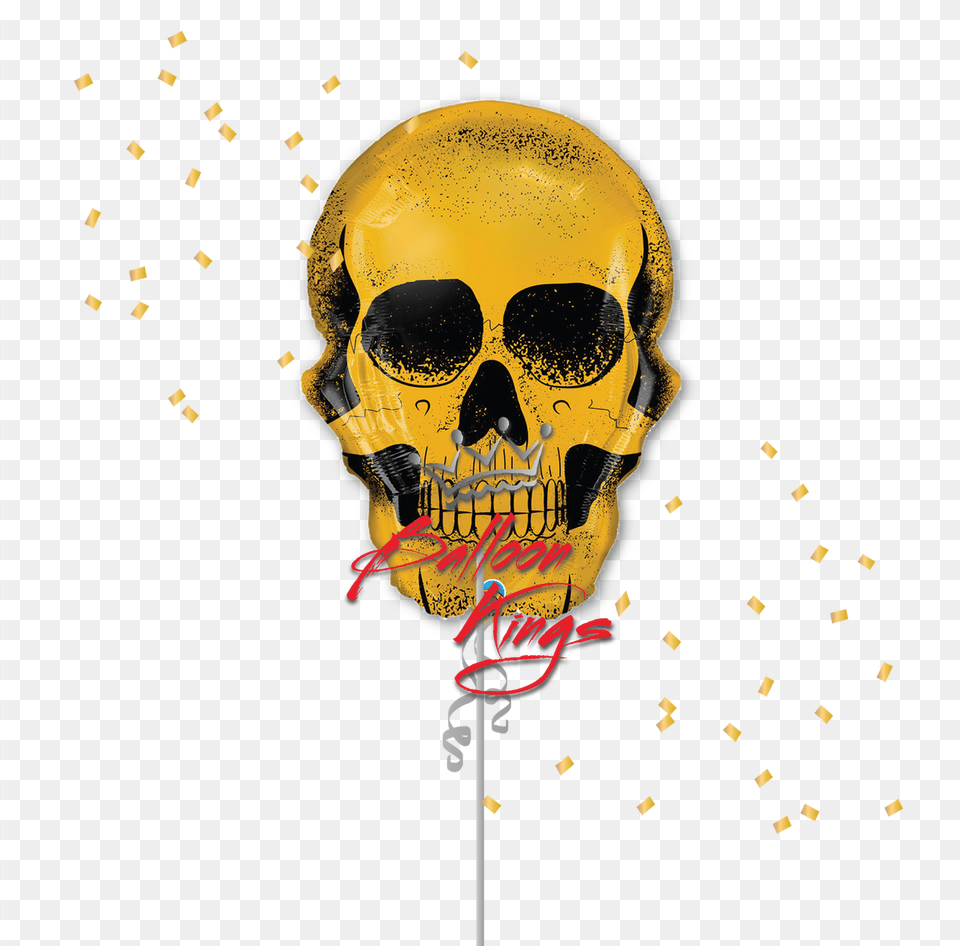 Golden Skull Golden Skull Balloon, Face, Head, Person, Adult Free Png Download
