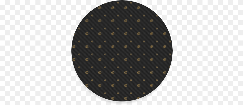 Golden Snowflakes On A Midnight Black Background Round, Home Decor, Pattern, Rug, Texture Png