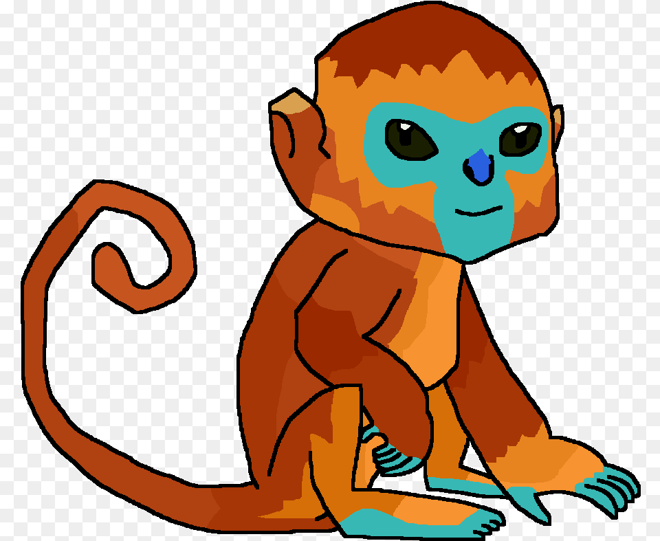 Golden Snub Nosed Monkey Cartoon, Baby, Person, Face, Head Free Png