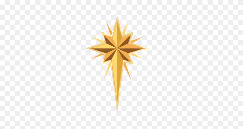 Golden Star Christmas Crucifix, Symbol, Star Symbol Free Png