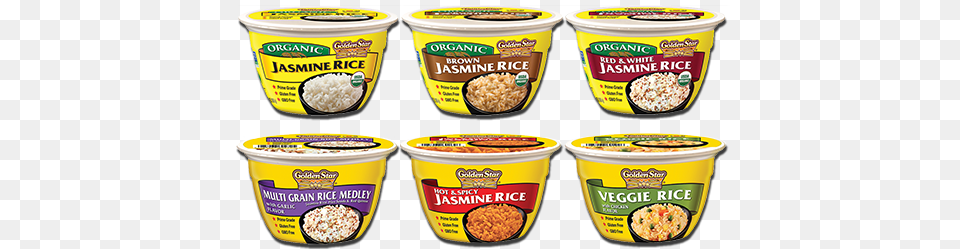 Golden Star Rice Bowls Coming In 6 Varieties Golden Star Jasmine Rice Cup, Food, Snack, Ketchup, Lunch Free Png