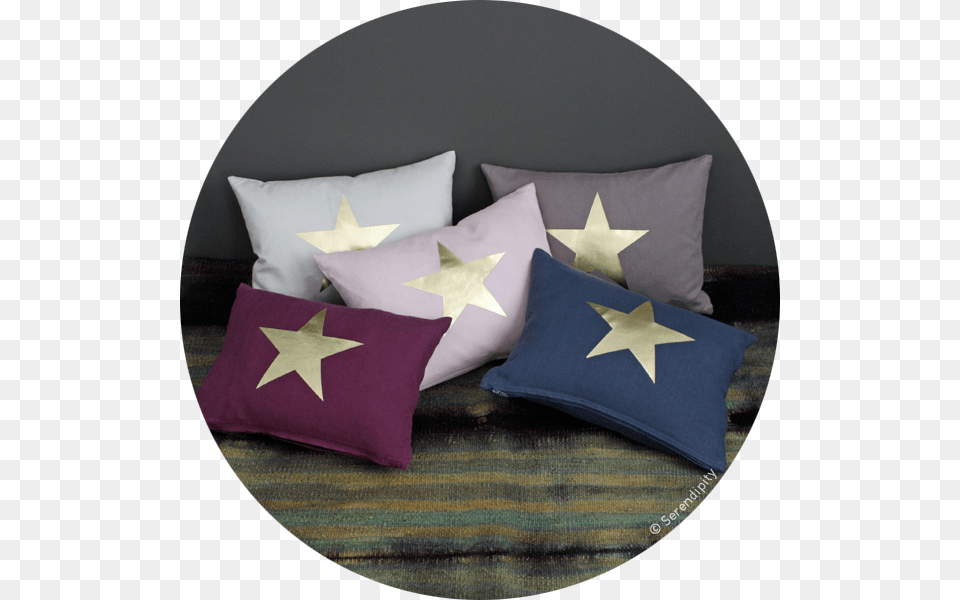 Golden Stars Cushion Cushion, Home Decor, Pillow, Star Symbol, Symbol Png Image