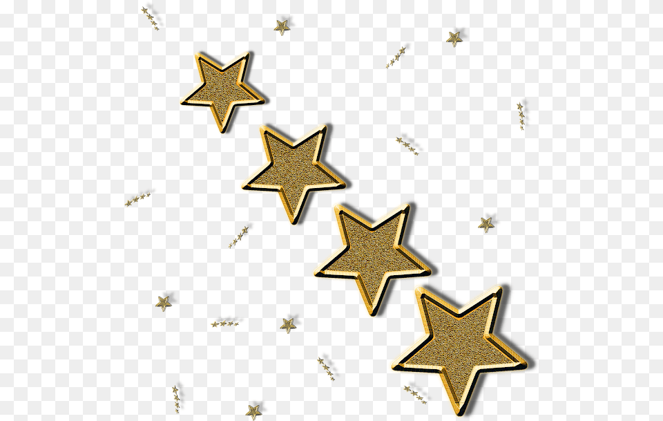 Golden Stars Guess Frame Earrings, Star Symbol, Symbol Png Image