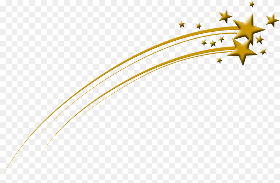 Golden Stars Meteor Gold Download Clipart Golden Star Image, Symbol, Star Symbol, Bow, Weapon Free Transparent Png
