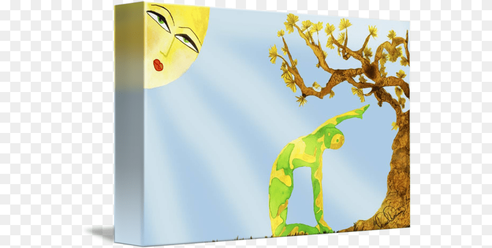 Golden Sun Ray Yoga By Dee Browning Horizontal, Art, Painting, Animal, Dinosaur Png