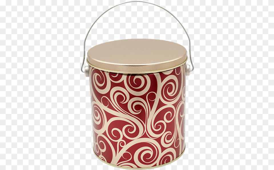 Golden Swirls Popcorn Tin, Bucket, Can Free Transparent Png