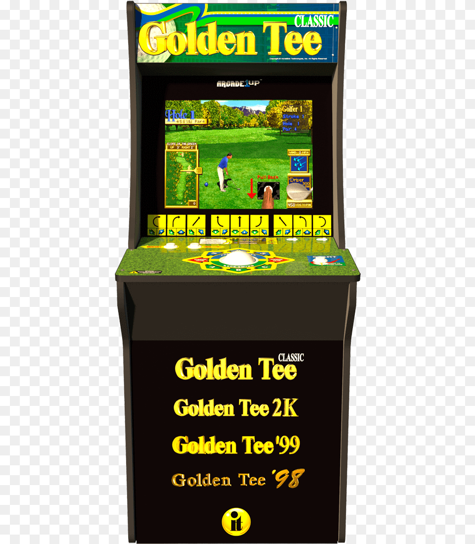 Golden Tee Arcade Cabinetclass Lazyload Lazyload Golden Tee Arcade, Person, Arcade Game Machine, Game, Computer Hardware Free Png