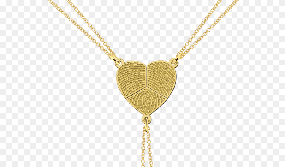 Golden Three Piece Jewelry Pendant Heart With Fingerprint Locket, Accessories, Necklace, Diamond, Gemstone Free Png