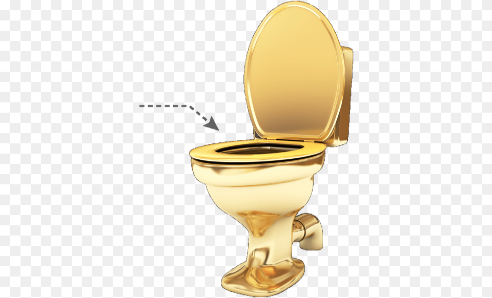 Golden Toilet Bowl, Indoors, Bathroom, Room Free Transparent Png
